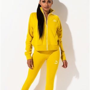 puma spezial track jacket in yellow